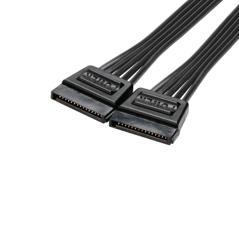J&D 15 Pin SATA Power Y Splitter Cable (2 Pack), Male to Female, 8 inch - Image 4